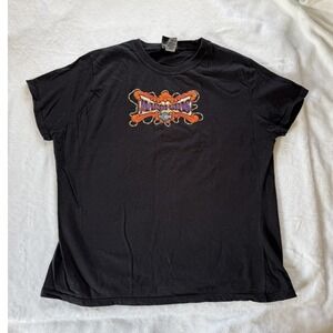 Harley-Davidson‎ Mardi Gras Graphic T-Shirt Black 2008 R.K. Stratman  WomensXL